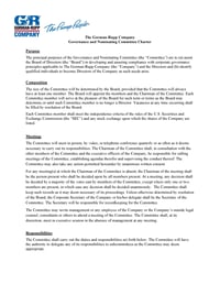 Governance and Nominating Committee Charter Governance and Nominating Committee Charter